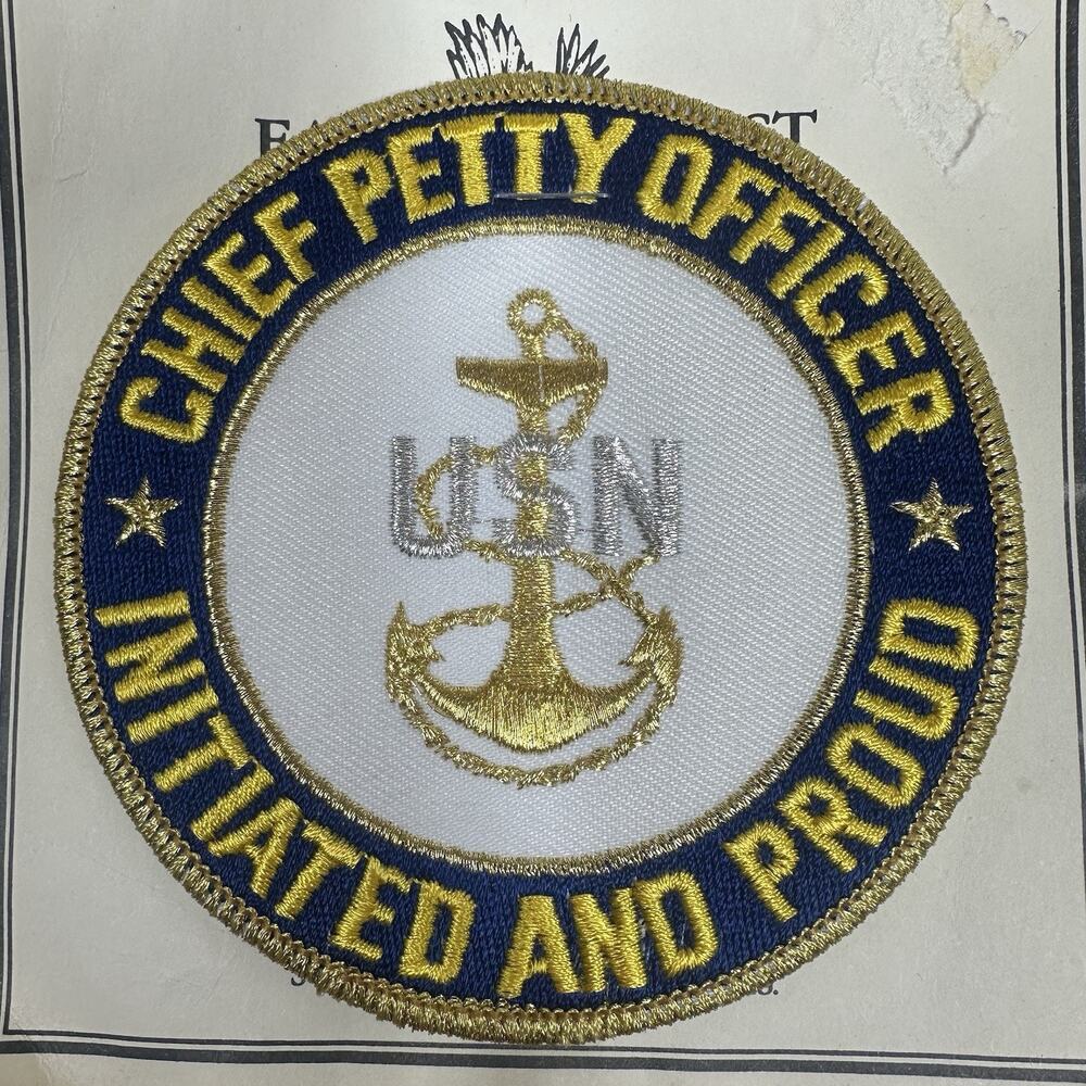 US‎ Navy Chief Petty Officer Initiated and Proud Embroidered Patch 4" Military